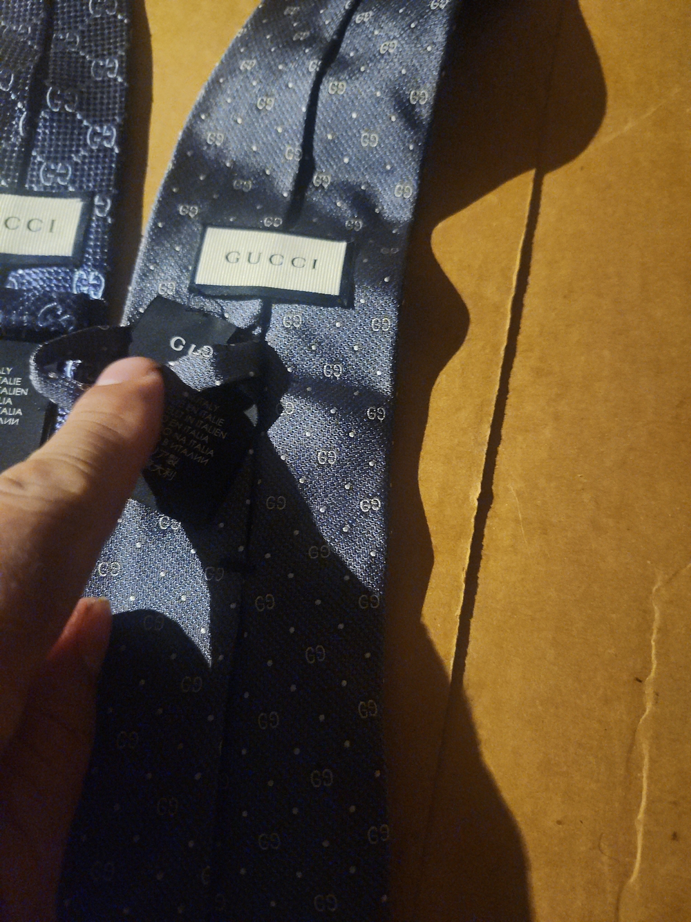 Gucci Navy GG Silk Tie + Navy Patterned Silk Tie - Set of 2 - Picture 4 of 4